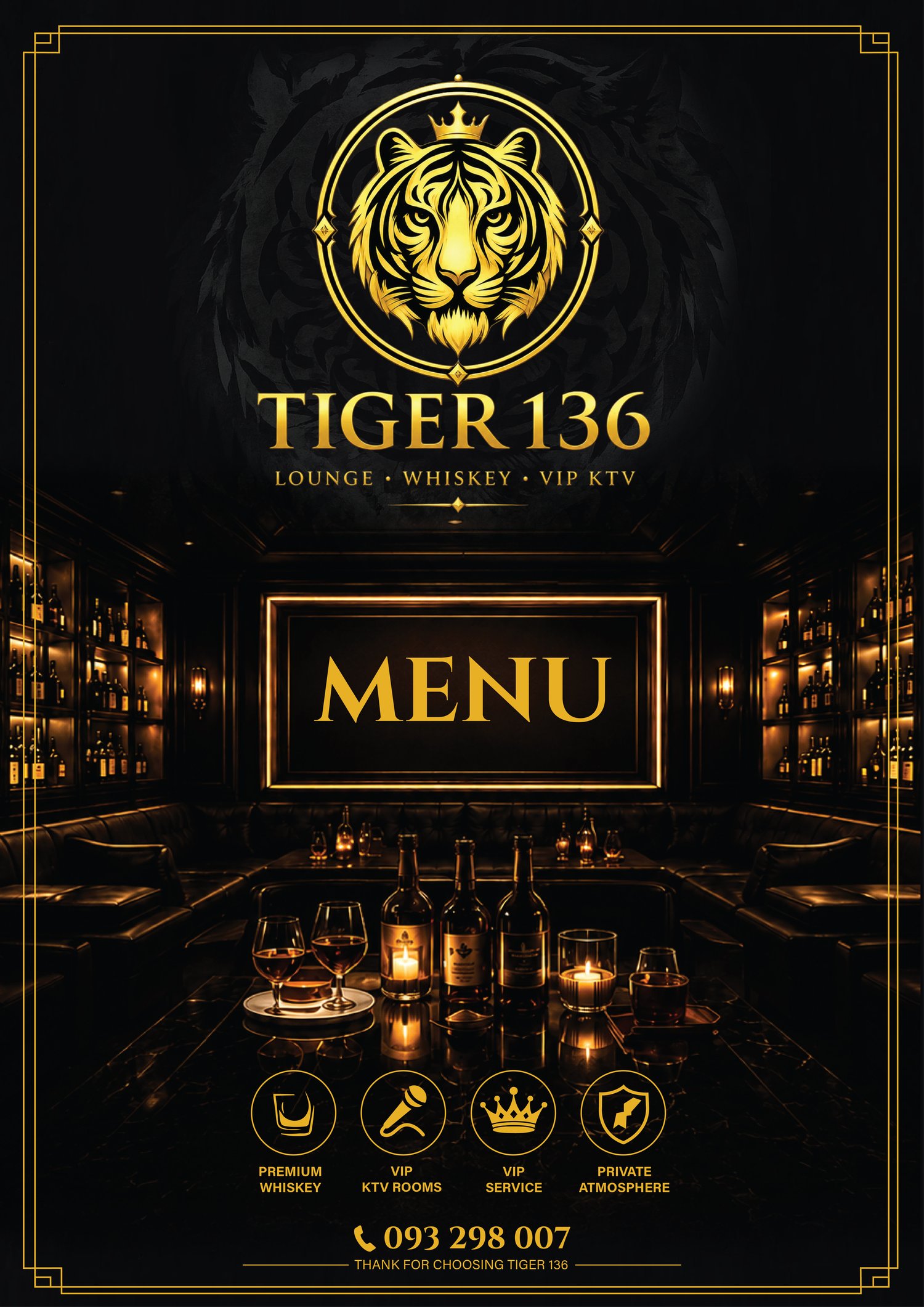 Tiger Bar 136 menu cover